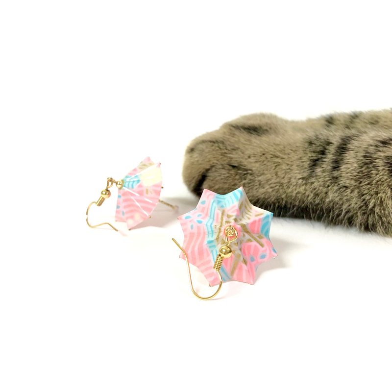 【SGS检验合格】日系折纸系列耳环-小雨伞款 (限定色) - 耳环/耳夹 - 纸 多色