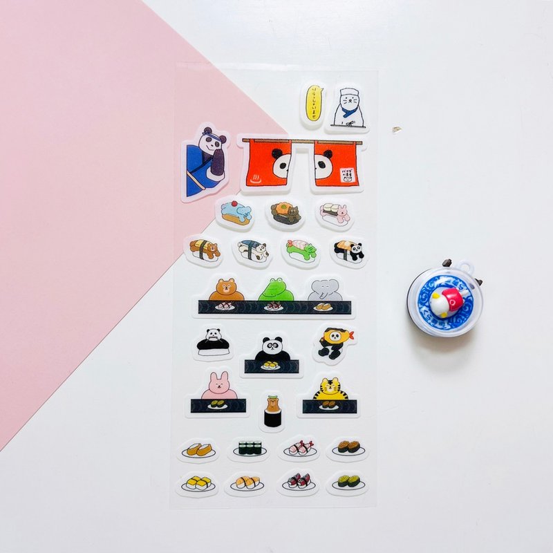 ハッピー吃茶日系列-寿司店 / 和纸轧型贴纸 - 贴纸 - 纸 多色