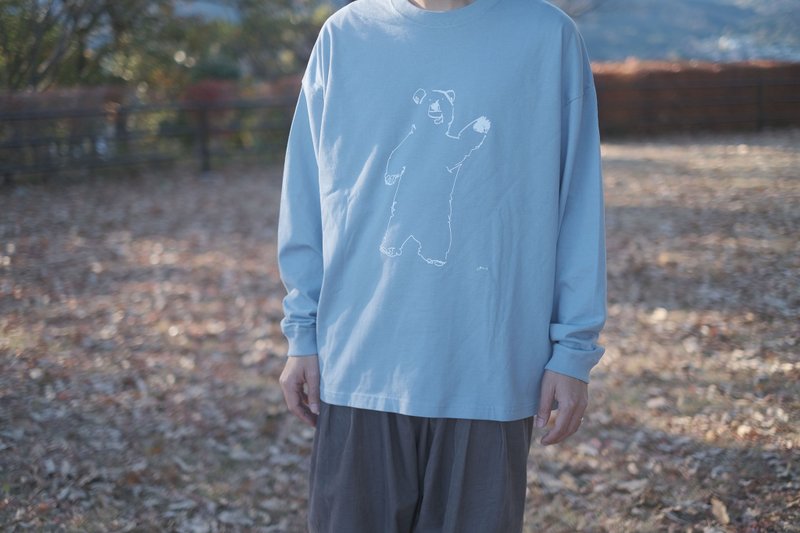 T恤 长袖 小熊T 浅蓝色 - 女装 T 恤 - 其他材质 蓝色