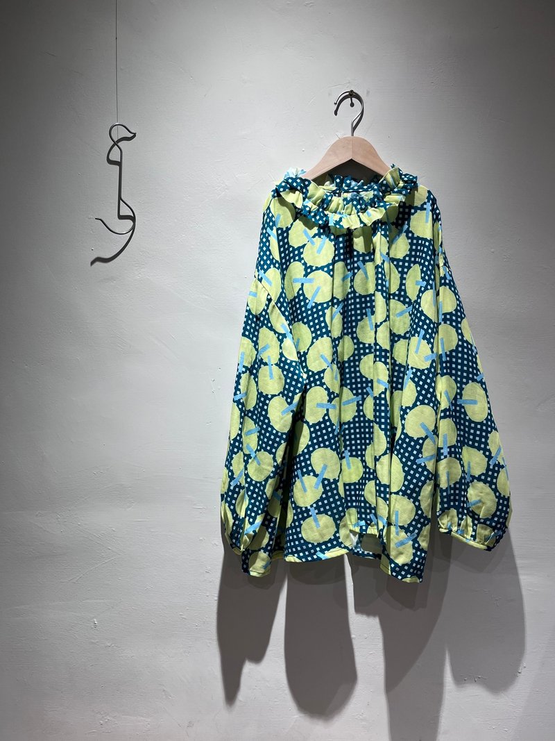 秋风飒飒_花领薄长袖_yellow orange - 女装上衣 - 棉．麻 