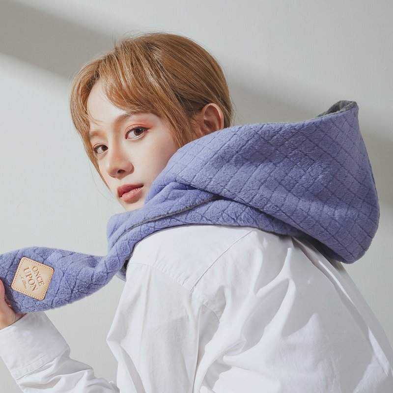 LEFT BRAIN 系列 - 抽象 * 连帽围巾 毛 围巾 - 围巾/披肩 - 其他人造纤维 蓝色