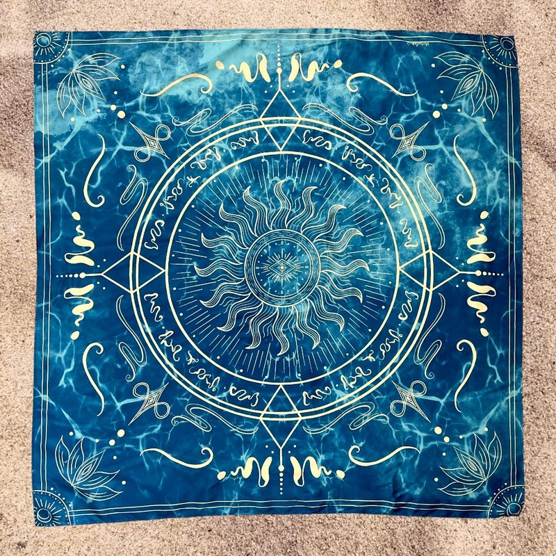 太阳塔罗布 - 地垫/地毯 - 丝．绢 蓝色