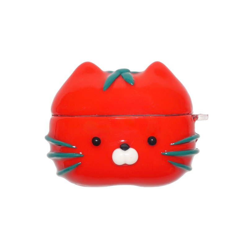 tomato cat airpods case - 耳机收纳 - 粘土 红色