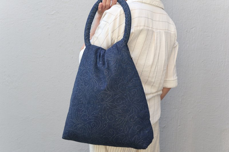 Care me 卡蜜包 /星空/侧背机能包/素色包 - 侧背包/斜挎包 - 棉．麻 蓝色