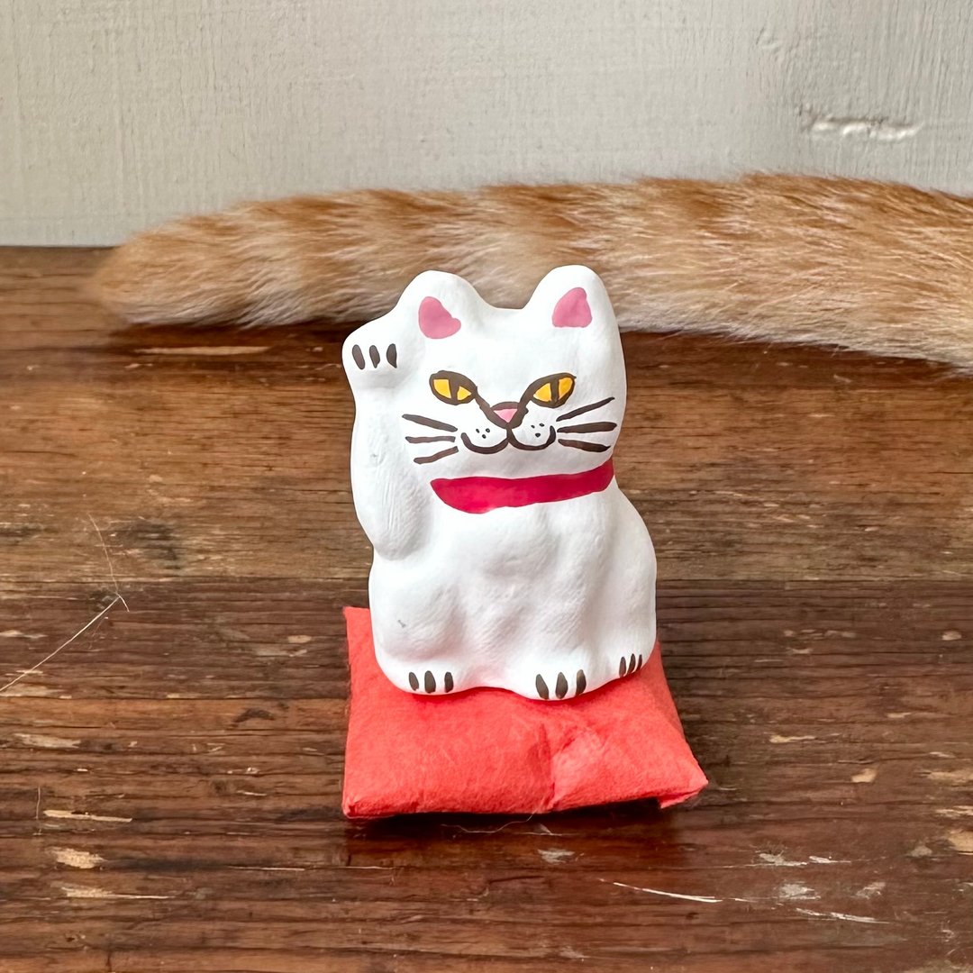 迷你张子招财猫 白猫 - 玩偶/公仔 - 纸 多色