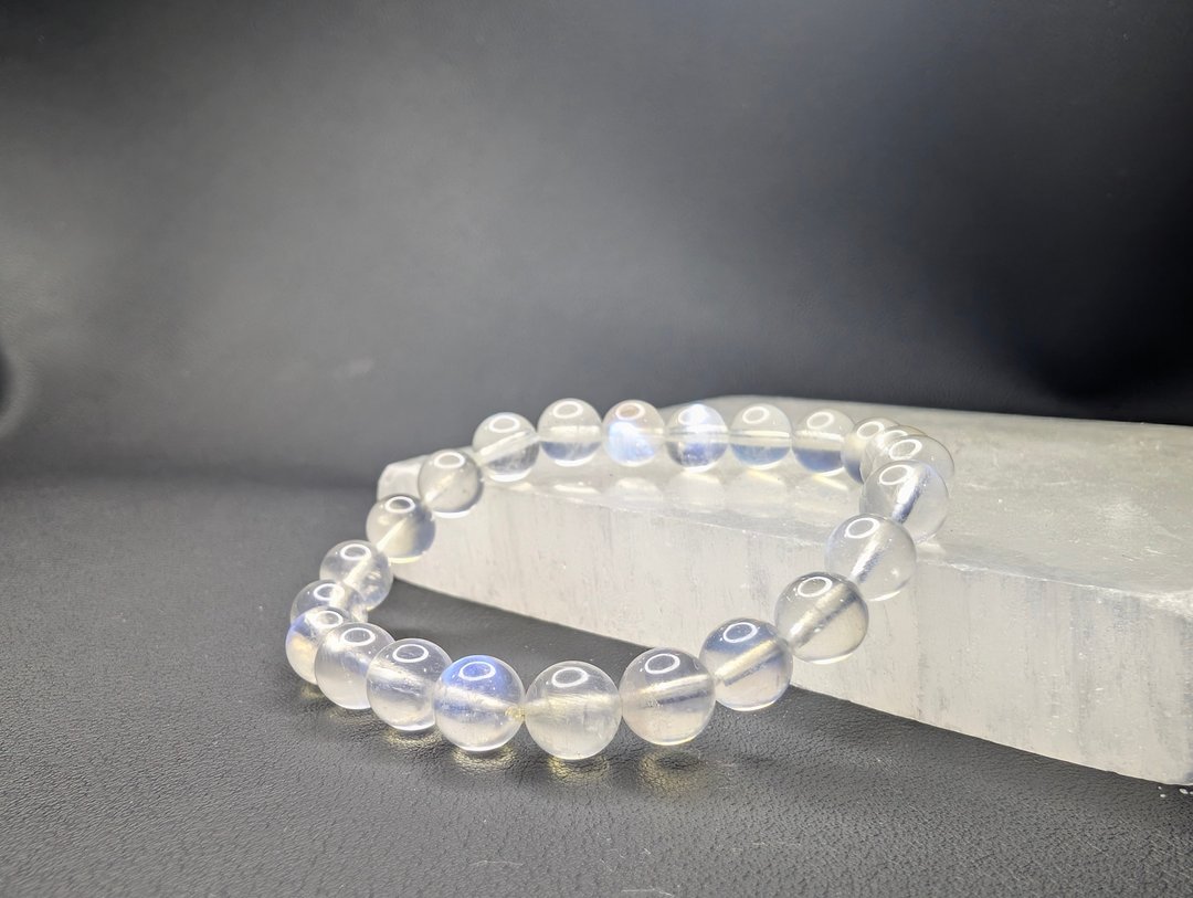 蓝月光石 Moonstone 手串 手链 天然水晶 8mm 水晶 - 手链/手环 - 水晶 