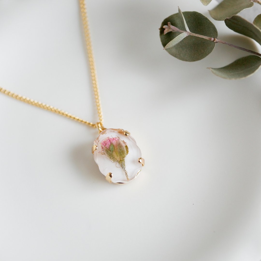 Rose necklace - 项链 - 树脂 粉红色