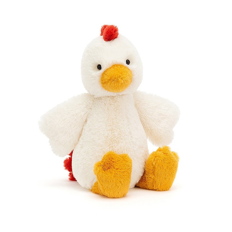 Jellycat Bashful Chicken 大公鸡 31cm - 玩偶/公仔 - 聚酯纤维 白色