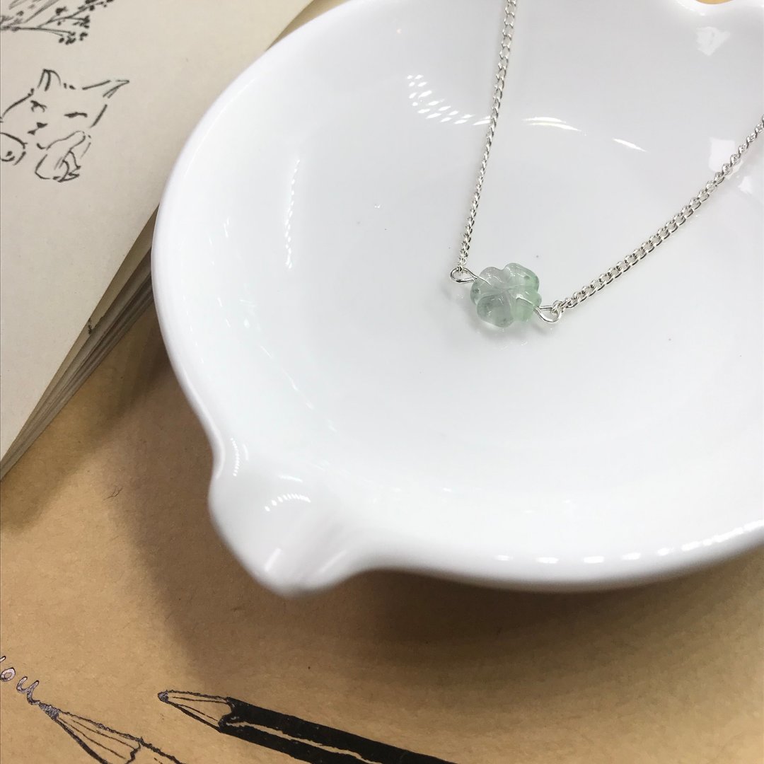 上杉采花定制礼品/湖水绿幸运草萤石简约手链 - 手链/手环 - 宝石 绿色