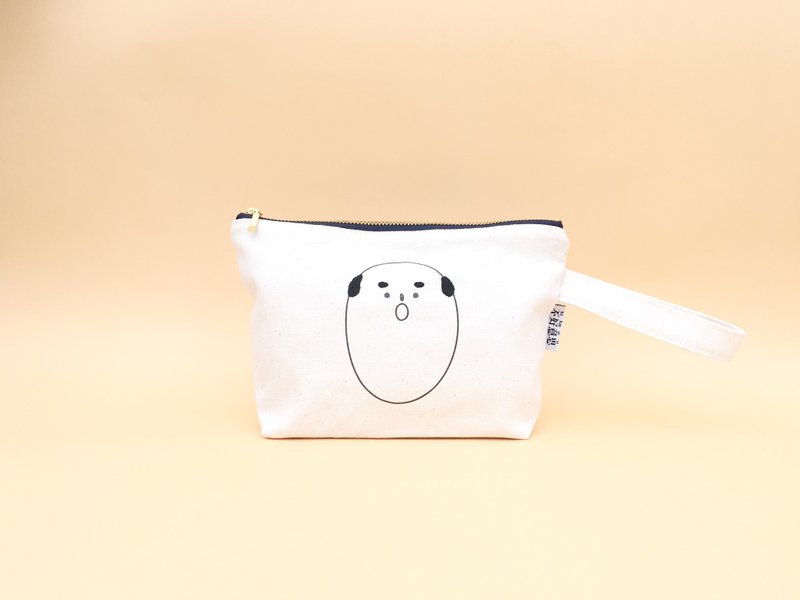 O｜秃头字母刺绣化妆包 - 化妆包/杂物包 - 棉．麻 