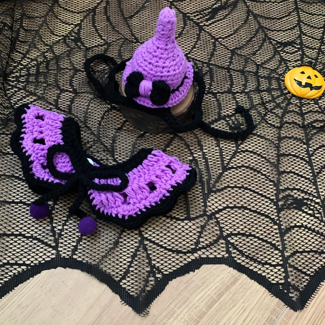 Halloween万圣节限定-紫巫婆高高在上-宠物狗狗猫咪帽子/领巾 - 衣/帽 - 棉 紫色