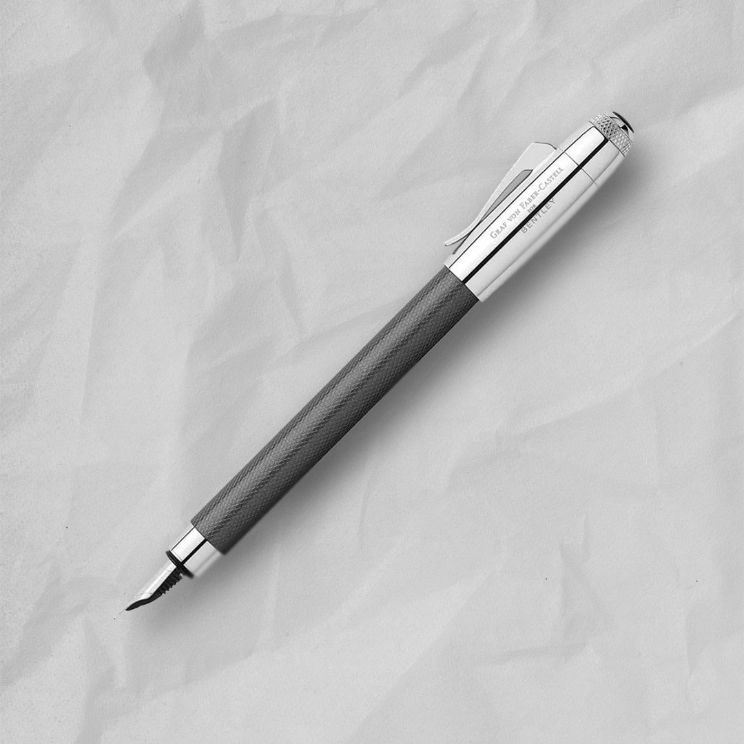 【Graf von Faber-Castell】宾利联名系列钢笔-银钨 F尖 VIP刻字 - 钢笔 - 其他金属 银色