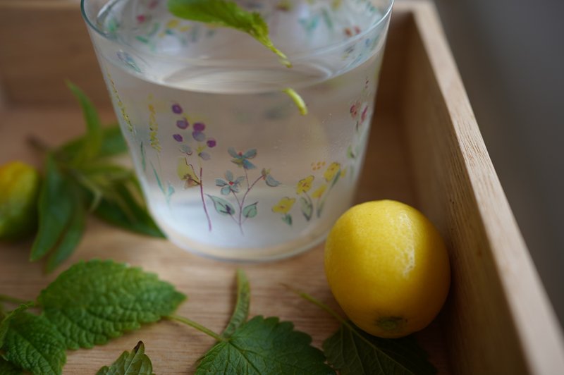 日本手感玻璃杯- 草花 - 玻璃杯 - 玻璃 透明