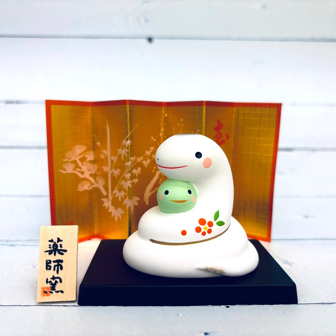 锦彩招福蛇-亲子宝贝-生肖吉祥物(蛇年) 重生,开运,招财 - 玩偶/公仔 - 陶 