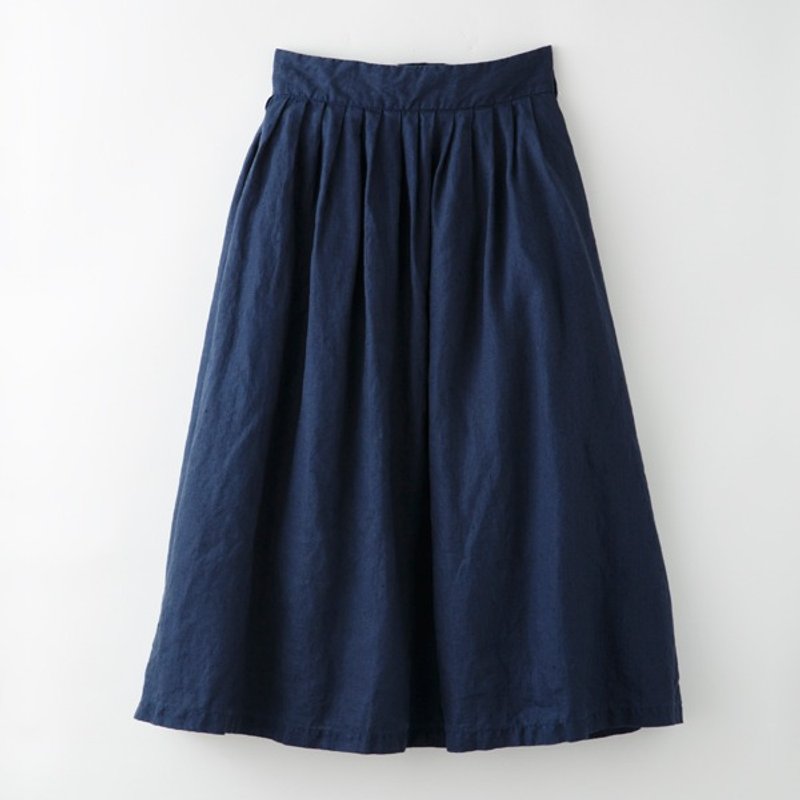 Botanical Dyed Log Wood Dyed Hemp's skirt 8612-05014-11 - 裙子 - 棉．麻 蓝色
