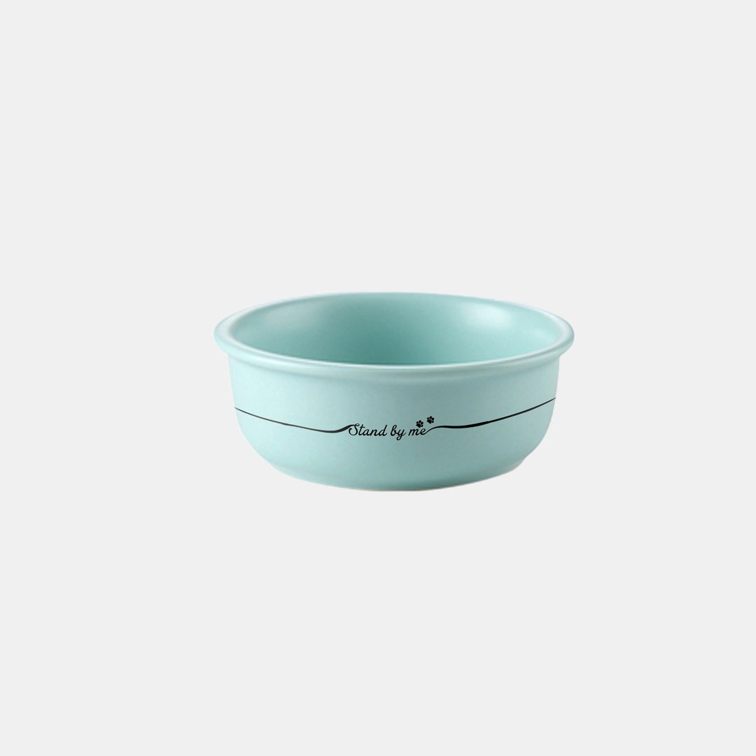 【Pet Shop系列】陶瓷宠物碗食盆水碗易清洁狗狗饭碗 - 碗/碗架 - 陶 蓝色
