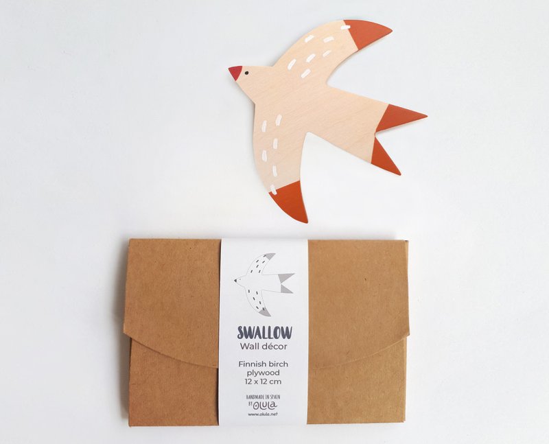 Bird wall décor made of Finnish birch wood to brighten up your home. - 墙贴/壁贴 - 棉．麻 橘色