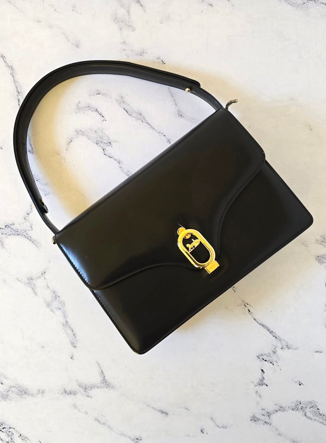 稀有中古包 Celine 黑色马车风琴包 单肩包 侧背包 斜背包二手古董 - 侧背包/斜挎包 - 真皮 黑色