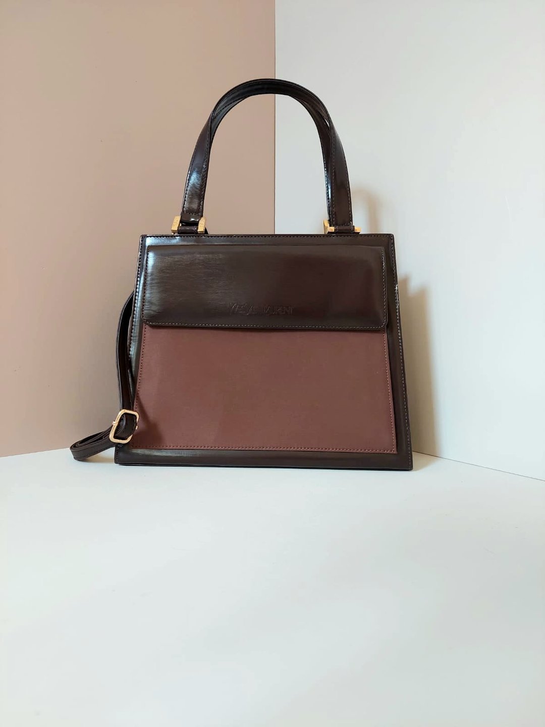 【特选货品】-中古二手Yves Saint Laurent啡色皮革侧背斜孭单肩 - 侧背包/斜挎包 - 真皮 咖啡色