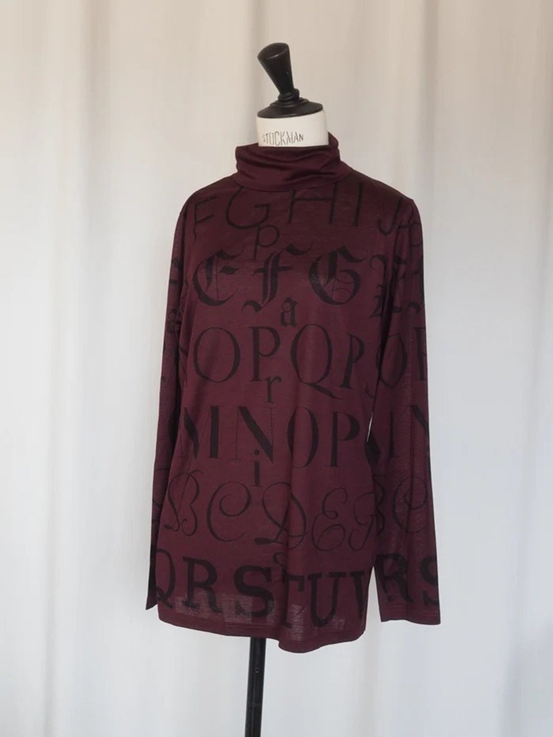 HERMÈS by Martin Margiela Calligraphy High-Neck Top 爱马仕 Maison Margiela 时期 书法图纹 高领上衣 古着 - 女装上衣 - 棉．麻 红色