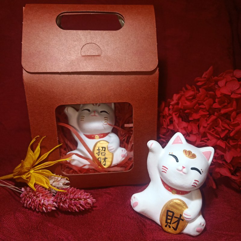 招财猫扩香石 - 香薰/精油/线香 - 石头 白色