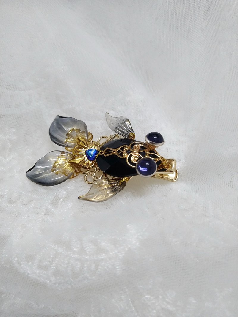 小金鱼系列【黑玉款】~发夹(鸭嘴夹) - 发饰 - 琉璃 多色