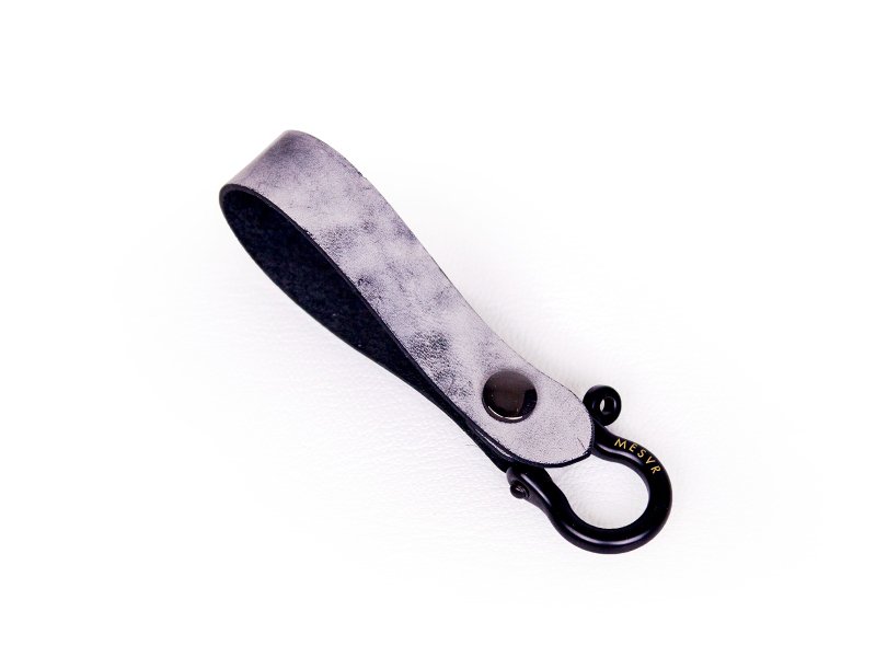  I 雪蜡 I Snow WAX I 黑 I 钥匙圈 I 马蹄 I 意大利 植鞣革 真皮 擦蜡 刷蜡 圣诞 礼物 交换 雪 - 钥匙链/钥匙包 - 真皮 黑色