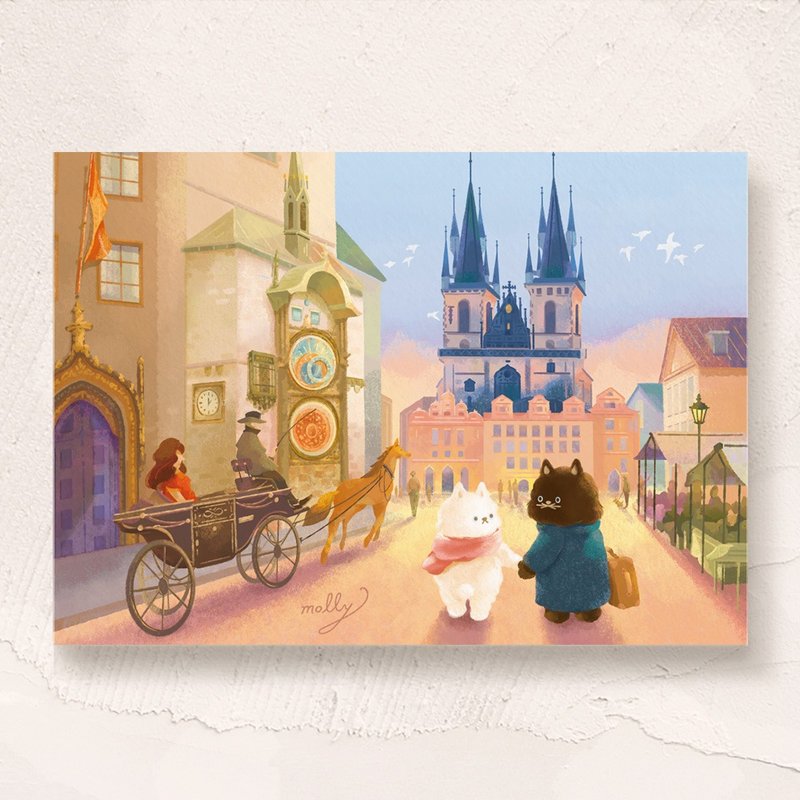 postcard-布拉格旧城广场-横式 - 卡片/明信片 - 纸 多色