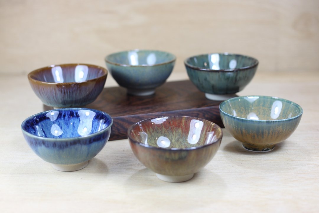 【母亲节礼物】彩虹六色 天目圆满茶杯组 莺歌名家叶敏祥作品 - 茶具/茶杯 - 瓷 