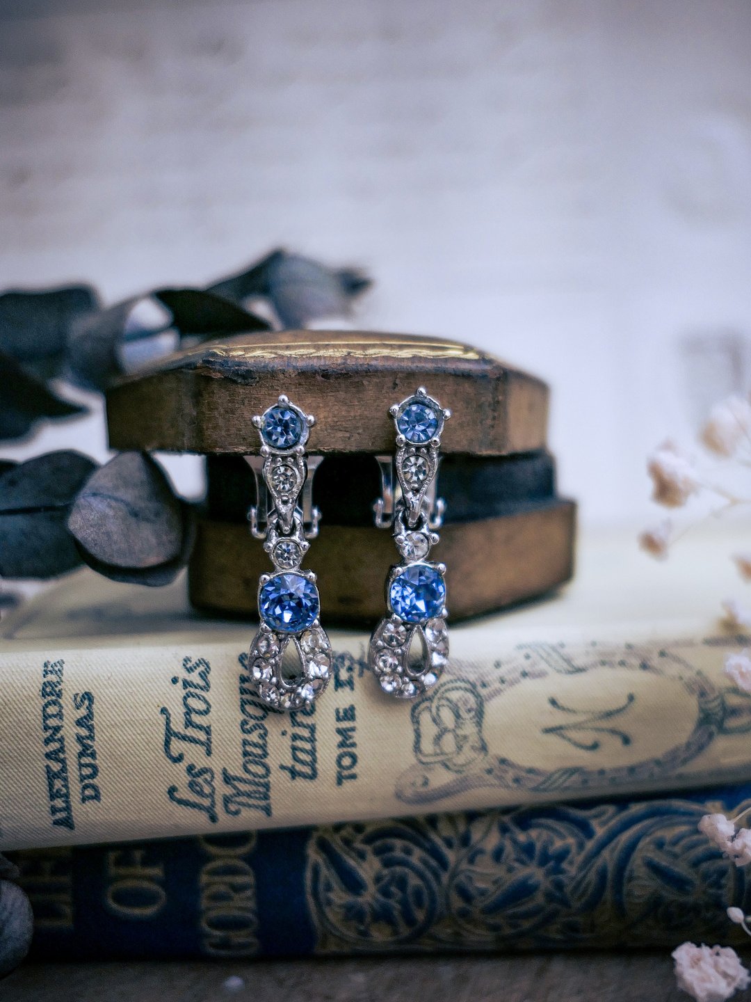Bogoff 简约几何白色珠宝耳环－美国古董首饰 Vintage Jewelry - 耳环/耳夹 - 其他金属 