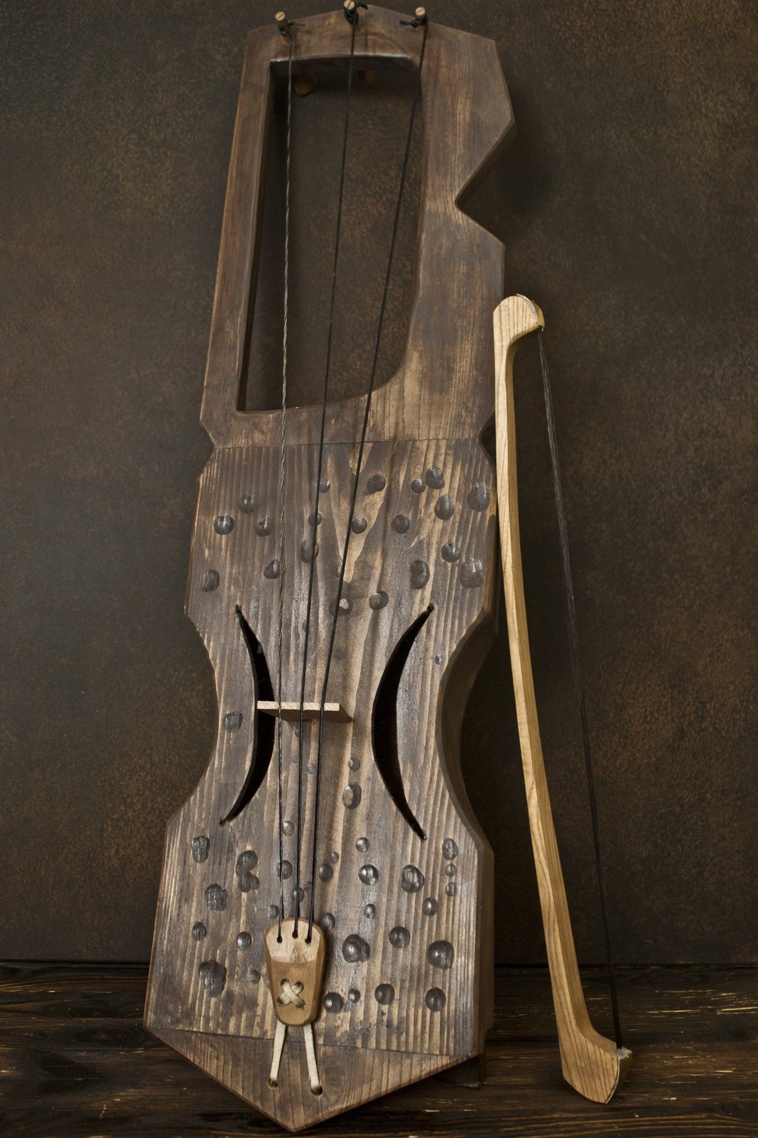 Talharp \ Jouhikko \ with bow \ medieval instrument \ bowed instrument \ type - 吉他/乐器 - 木头 咖啡色