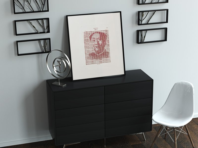 快速出货【原创版画】毛泽东-声音肖像 - 海报/装饰画/版画 - 纸 白色