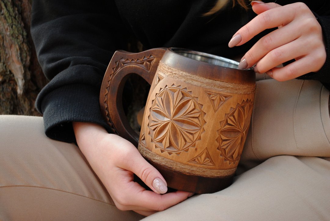 Wooden beer mug, Personalized Groomsmen,Groom wedding gift, Man Christmas gift - 咖啡杯/马克杯 - 木头 
