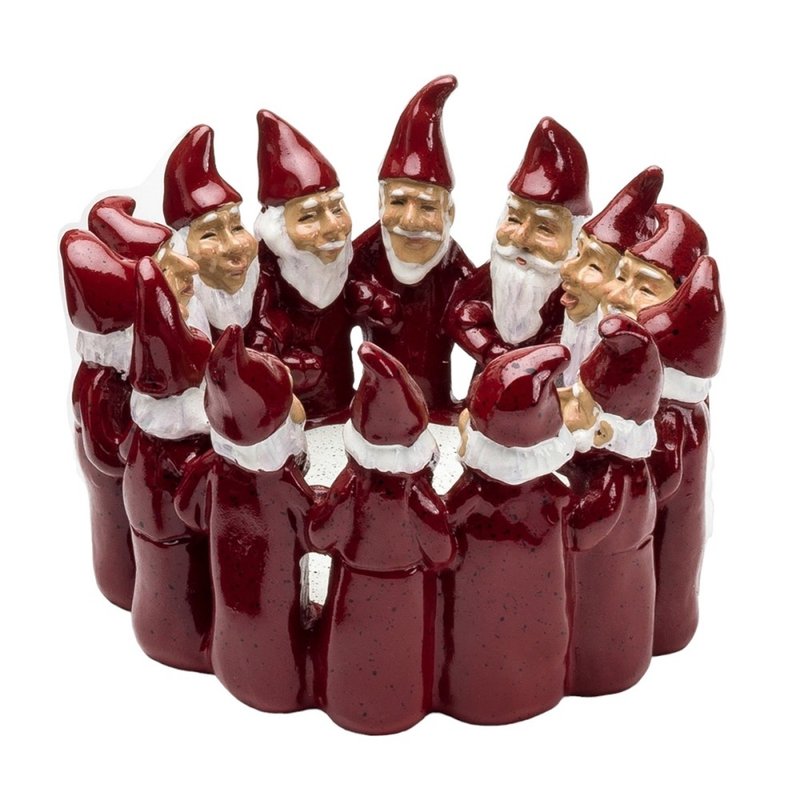 瑞典HARVESTTIME-圣诞老公公烛台 红色 16x10.5CM - 蜡烛/烛台 - 树脂 红色