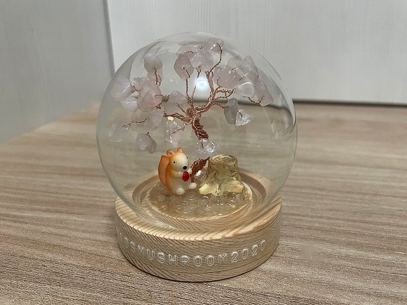 小松鼠款订制 | 水晶树系列微景观水晶球 | 可爱 | 居家摆饰 - 摆饰 - 水晶 粉红色