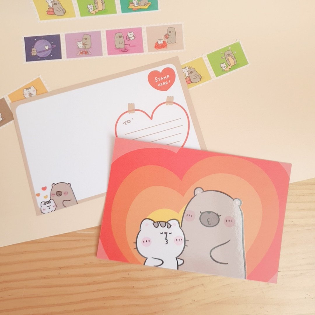 Postcard : Love story - Super Heart - 木工/竹艺/纸艺 - 纸 多色