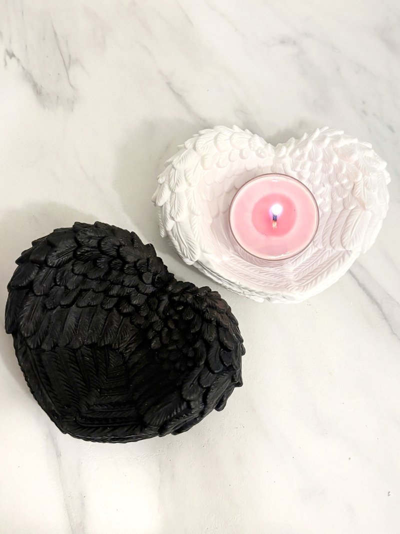 定制自订短句丨扩香石首饰盒丨送香薰蜡烛爱心天使之翼表白告白 - 蜡烛/烛台 - 其他材质 白色