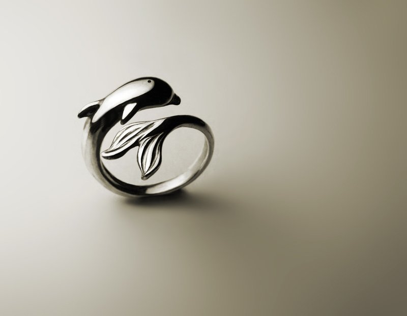 海豚戒指 - 戒指 - 其他金属 银色