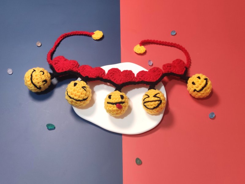 【趣味哈哈笑emoji】手制宠物颈带/颈圈 - 针织|钩针 - 项圈/牵绳 - 棉．麻 多色