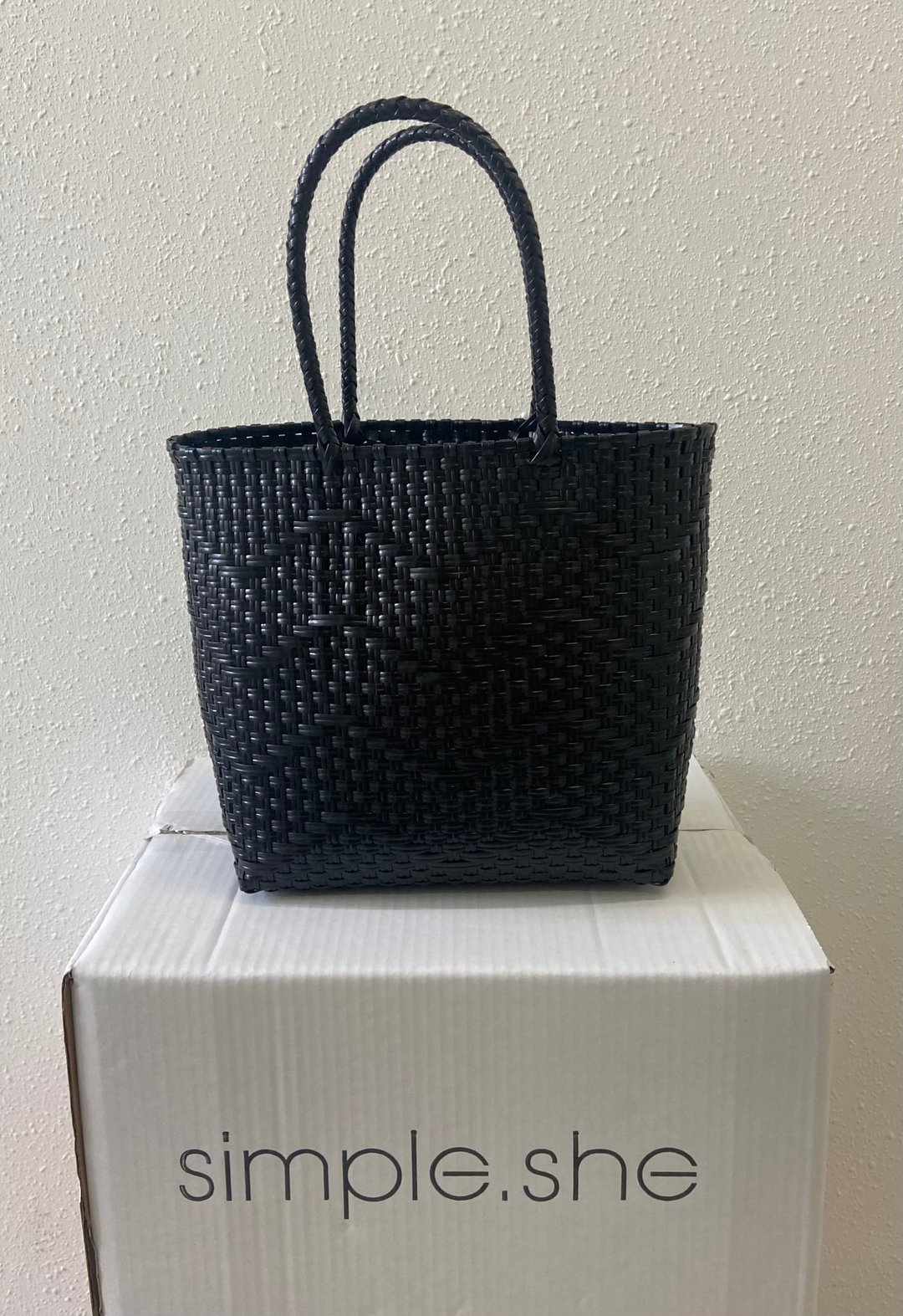 simple.she 藤编织 草编手工艺手提袋 - 手提包/手提袋 - 其他材质 黑色