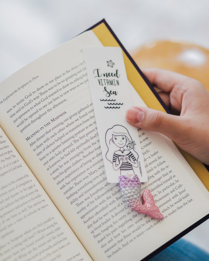 Mermaid babe bookmark (Pink) - 书签 - 粘土 粉红色