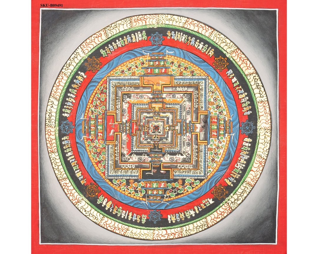 传统时轮坛城 —— 手工制作的藏传佛教圣画 - 墙贴/壁贴 - 其他材质 多色