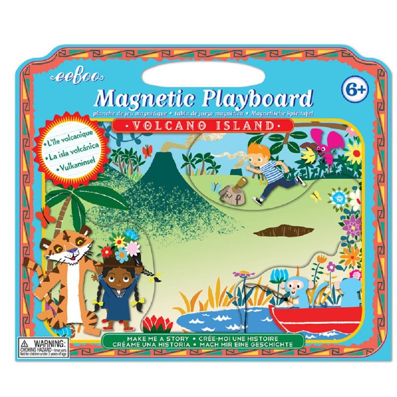 Magnetic Board 磁铁游戏板 - Volcano Island 火山岛 - 拼图 - 纸 绿色