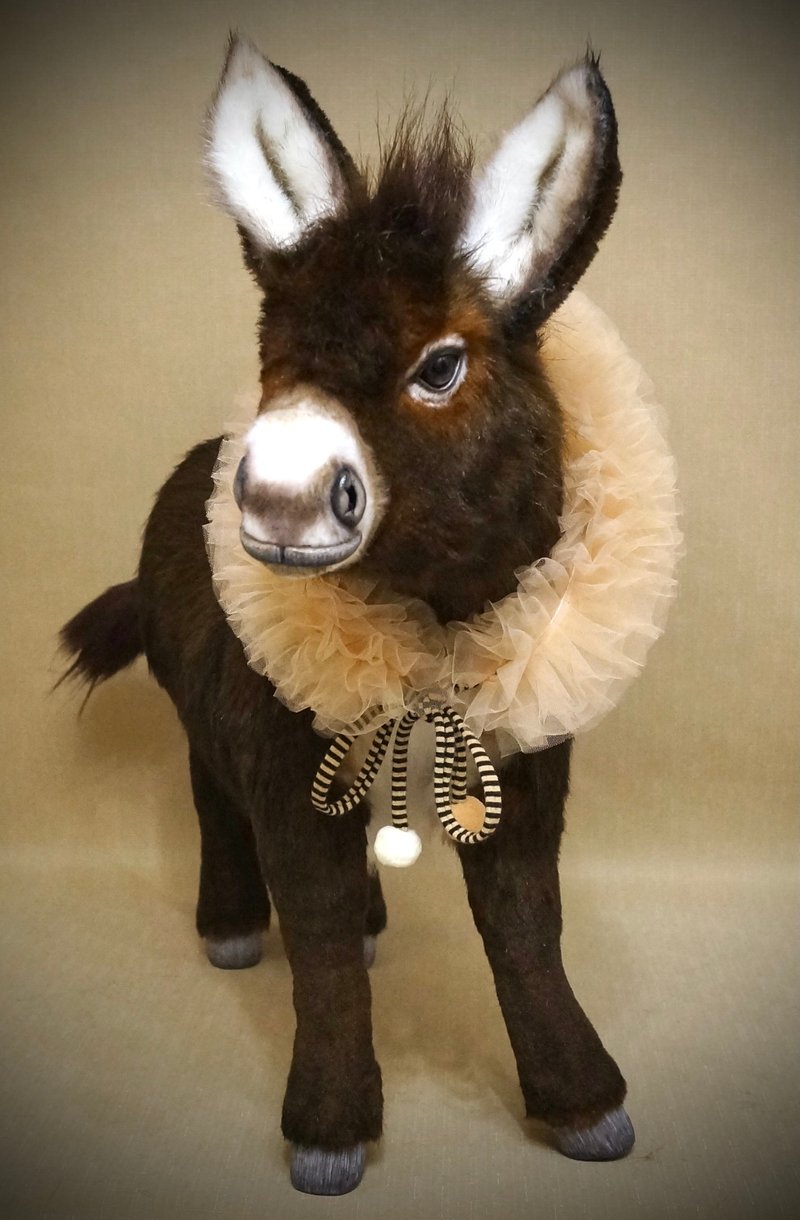 按订单生产。订制驴。毛绒玩具驴。可摆姿势的 OOAK 创作。 - 玩偶/公仔 - 其他材质 咖啡色