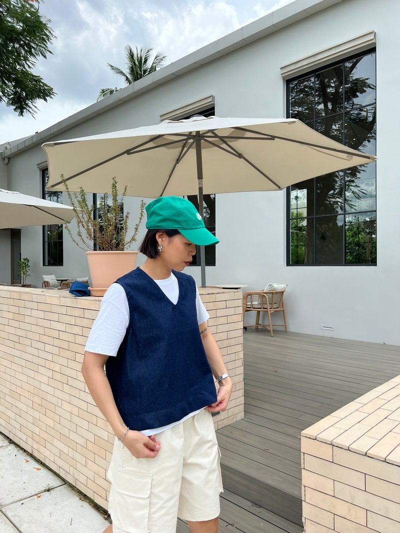 无袖上衣 或 马甲，丹宁布料 - 女装背心 - 其他材质 蓝色