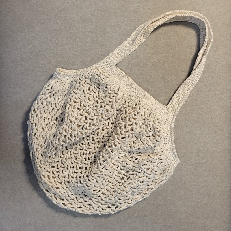 纯棉手工大钩织提袋 A4可 定制 - 手提包/手提袋 - 棉．麻 