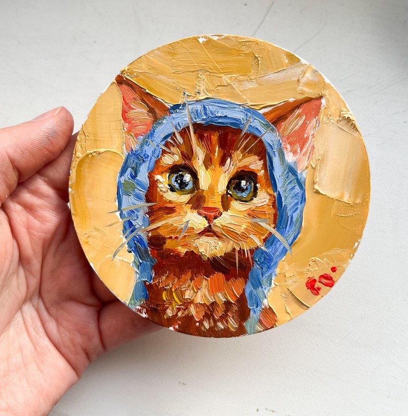定制宠物肖像-肖像油画猫手绘原创 - 海报/装饰画/版画 - 其他材质 橘色