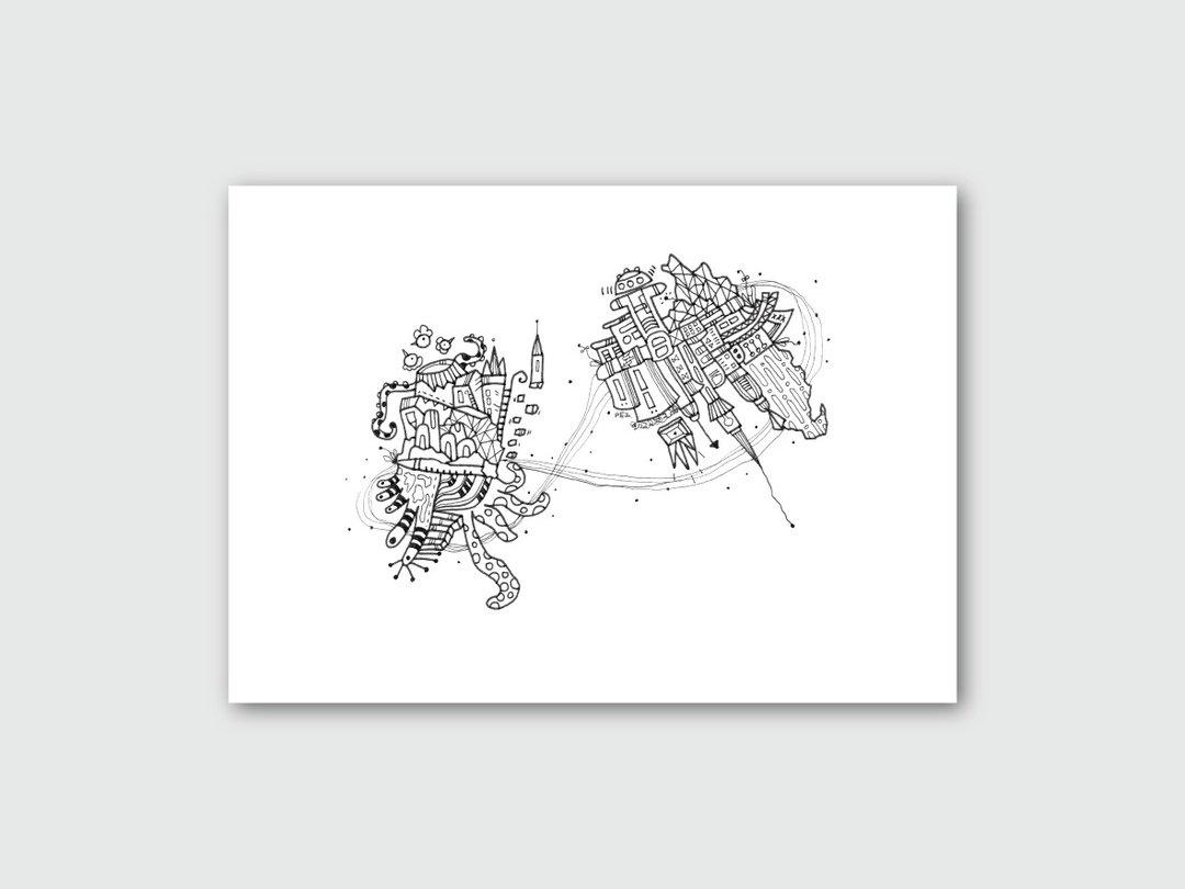 艺术微喷画作 | 沟通 / Communication #30-20 - 海报/装饰画/版画 - 纸 白色