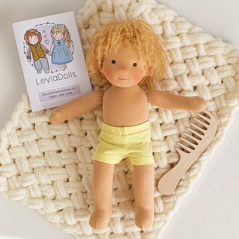 Waldorf boy doll 12inches (30cm) -  custom baby doll - soft textile rag doll - 玩具/玩偶 - 环保材料 