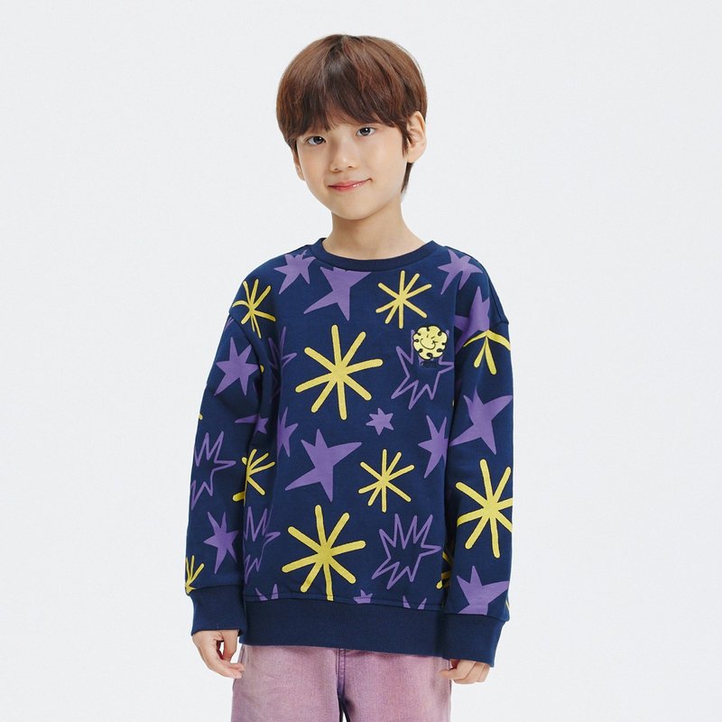 闪烁星星运动衫海军蓝 - 童装上衣 - 棉．麻 